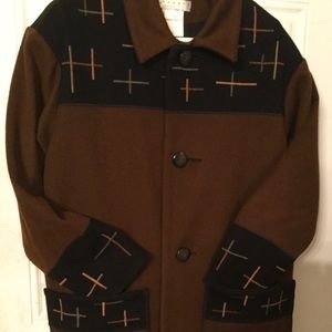 Marylou Ozbolt Storer Fibrearts Art to Wear Embroidered Wool Coa…